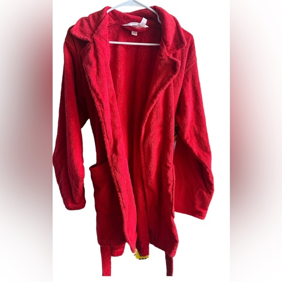 NWT Victoria’s Secret terrycloth bathrobe Sz XS extra small/small red - Picture 2 of 10